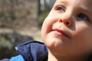 Boy looking up